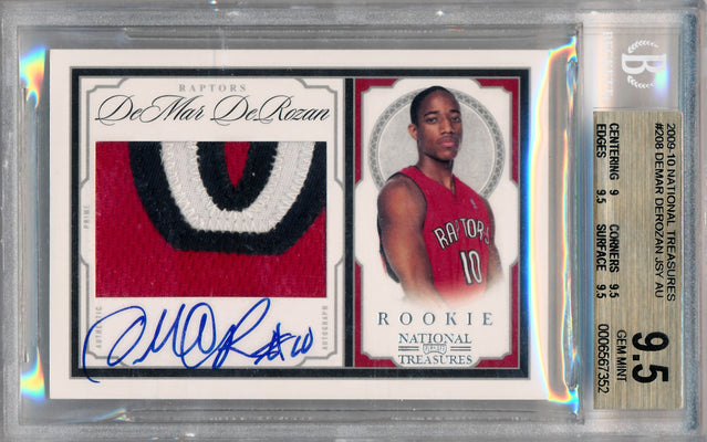 Panini 2009-2010 National Treasures Century Silver #208 Demar Derozan 7/99 / BGS Grade 9.5 / Auto Grade 10