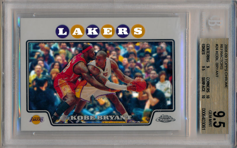 Topps 2008-2009 Chrome Refractors #24 Kobe Bryant  / BGS Grade 9.5