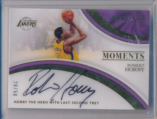 Panini 2016-2017 Immaculate Collection Moments #IM-RH Robert Horry 20/50