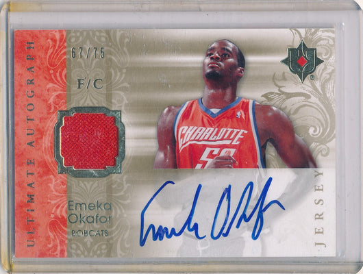 Upper Deck 2006-07 Ultimate Collection  Ultimate Jersey Autographs #AU-EO Emeka Okafor 67/75