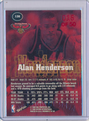 SkyBox 1997-1998 Premium Star Rubies #136 Alan Henderson 15/50