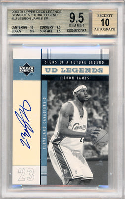 Upper Deck 2003-2004 Legends Signs Of A Future Legend #LJ Lebron James  / BGS Grade 9.5 / Auto Grade 10