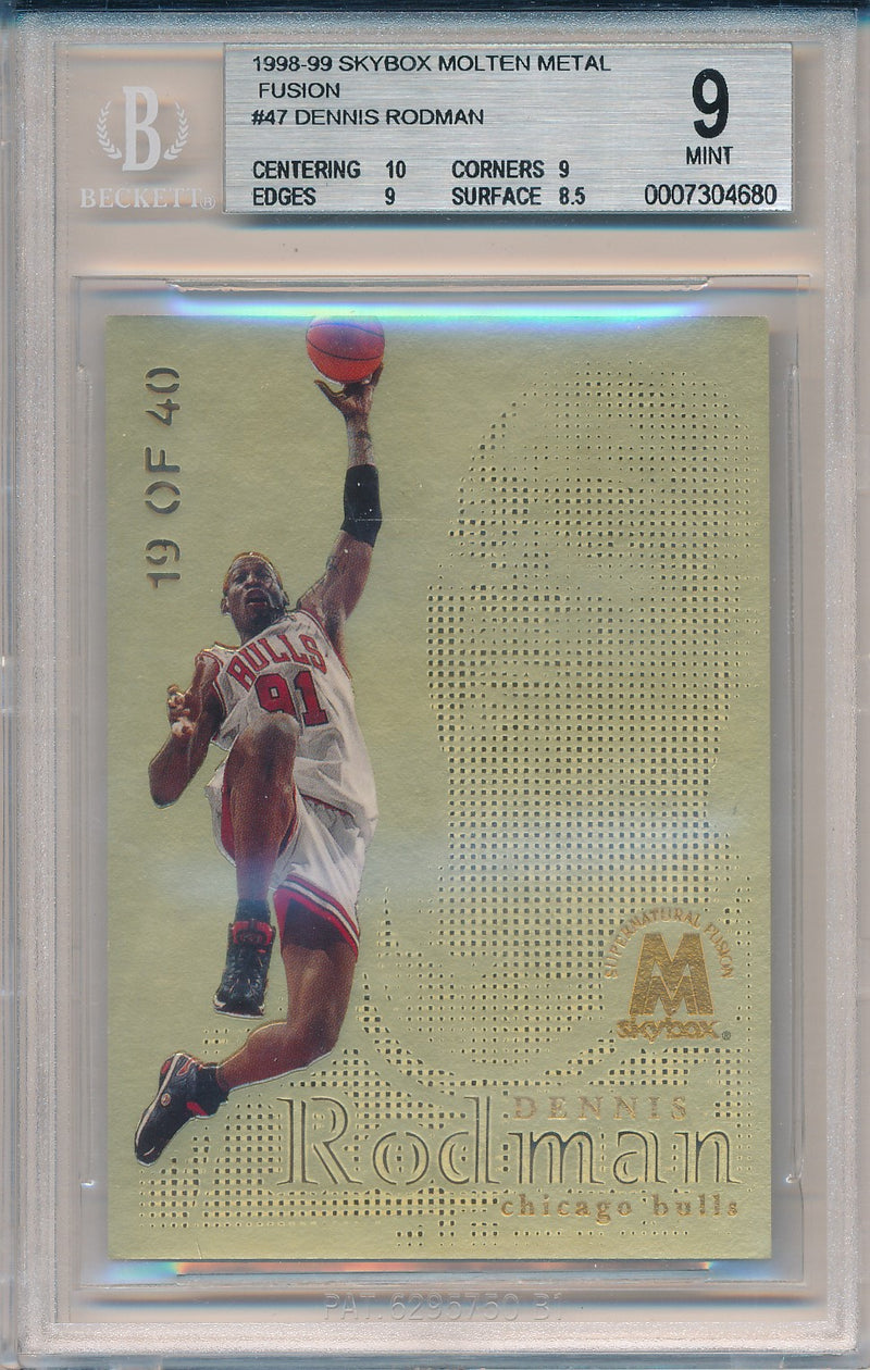 SkyBox 1998-1999 Molten Metal Fusion   #47F Dennis Rodman 19/40 / BGS Grade 9