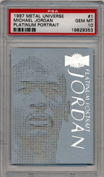 Skybox 1997-1998 Metal Universe Platinum Portrait #1 Michael Jordan 1/15 / PSA Grade 10