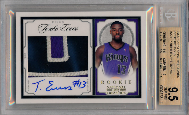 Panini 2009-2010 National Treasures Century Gold #204 Tyreke Evans 20/25 / BGS Grade 9.5 / Auto Grade 10