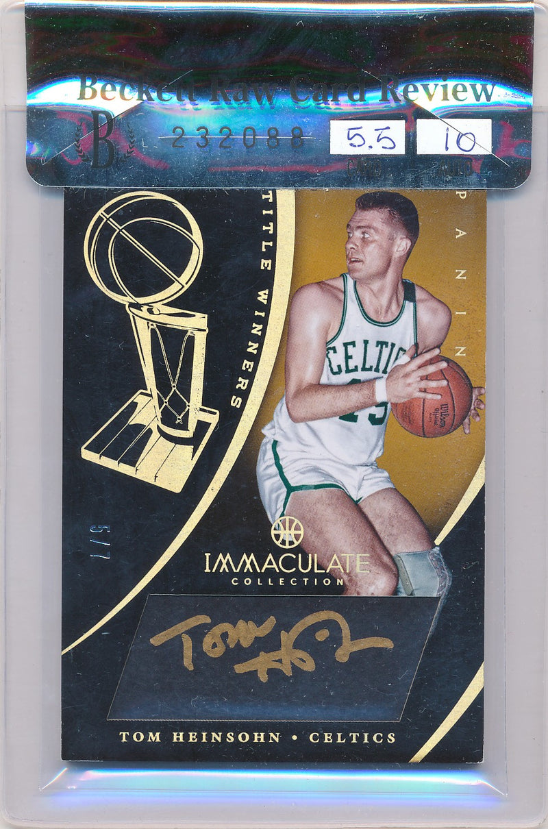 Panini 2012-2013 Immaculate Collection Title Winners Autographs #TWTO Tom Heinsohn 5/7 / Auto Grade 10