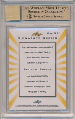 Leaf 2012-2013 Leaf Signature Black & White  #BA-SP1 Scottie Pippen 1/1 / BGS Grade 9.5 / Auto Grade 10