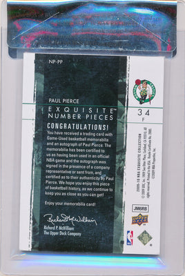 Upper Deck 2009-2010 Exquisite Collection Numbers #NPPP Paul Pierce 25/34 / Auto Grade 9