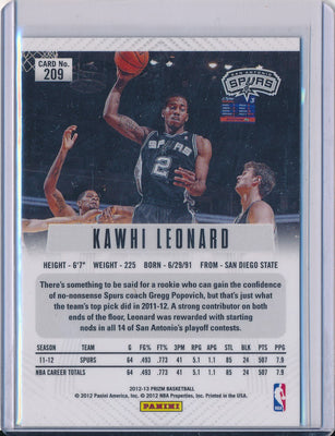 Panini 2012-2013 Prizm Basketball #209 Kawhi Leonard