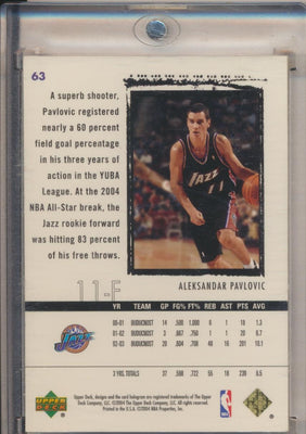 Upper Deck 2003-2004 Exquisite Collection Gold Rookie #63 Aleksandar Pavlovic 22/25