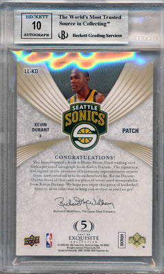 Upper Deck 2007-2008 Exquisite Collection Limited Logos #LLKD Kevin Durant 36/50 / BGS Grade 9 / Auto Grade 10