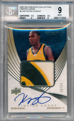 Upper Deck 2007-2008 Exquisite Collection Limited Logos #LLKD Kevin Durant 36/50 / BGS Grade 9 / Auto Grade 10