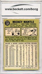 Topps 1967 Mickey Mantle #150 / BCCG 9