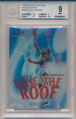 Fleer 1999-2000 Mystique Raise the Roof #6/10RR Allen Iverson 54/100 / BGS Grade 9