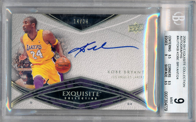 Upper Deck 2008-2009 Exquisite Collection Autographs #AUTOKB Kobe Bryant 14/24 / BGS Grade 9 / Auto Grade 10