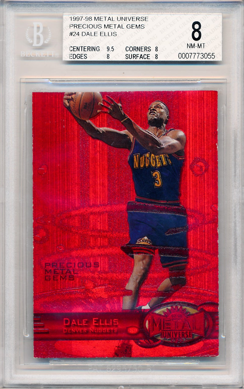 Skybox 1997-1998 Metal Universe Precious Metal Gems #24 Dale Ellis 36/100 / BGS Grade 8