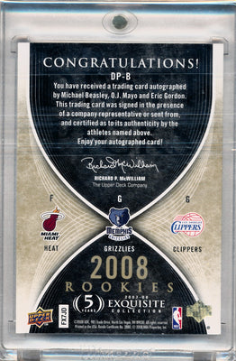 Upper Deck 2007-2008 Exquisite Collection Draft Picks Reservation #DPB Michael Beasley / O.J. Mayo / Eric Gordon 62/99