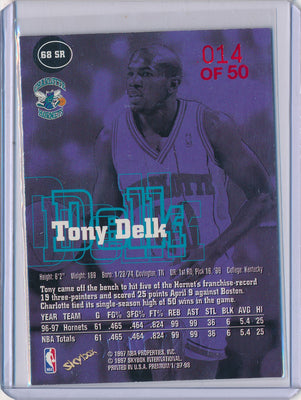 SkyBox 1997-1998 Premium Star Rubies #68SR Tony Delk 14/50