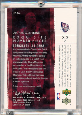 Upper Deck 2003-2004 Exquisite Collection Number Piece Autographs #NP-AM Alonzo Mourning  1/33