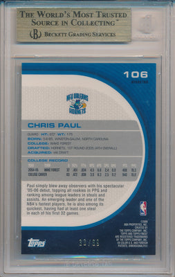 Topps 2005-2006 Finest Green X-Fractors #106 Chris Paul 33/69 / BGS Grade 9.5