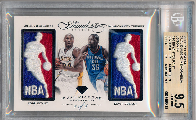 Panini 2014-2015 Flawless Basketball Dual Diamond Logoman #DD-SPK Kobe Bryant / Kevin Durant 1/1 / BGS Grade 9.5