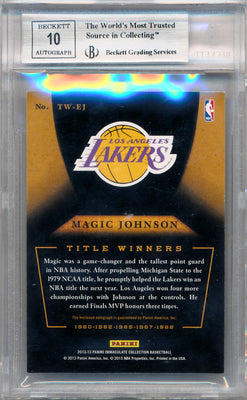 Panini 2012-2013 Immaculate Collection Title Winners Autographs #MJ Magic Johnson 3/5 / BGS Grade 8.5 / Auto Grade 10