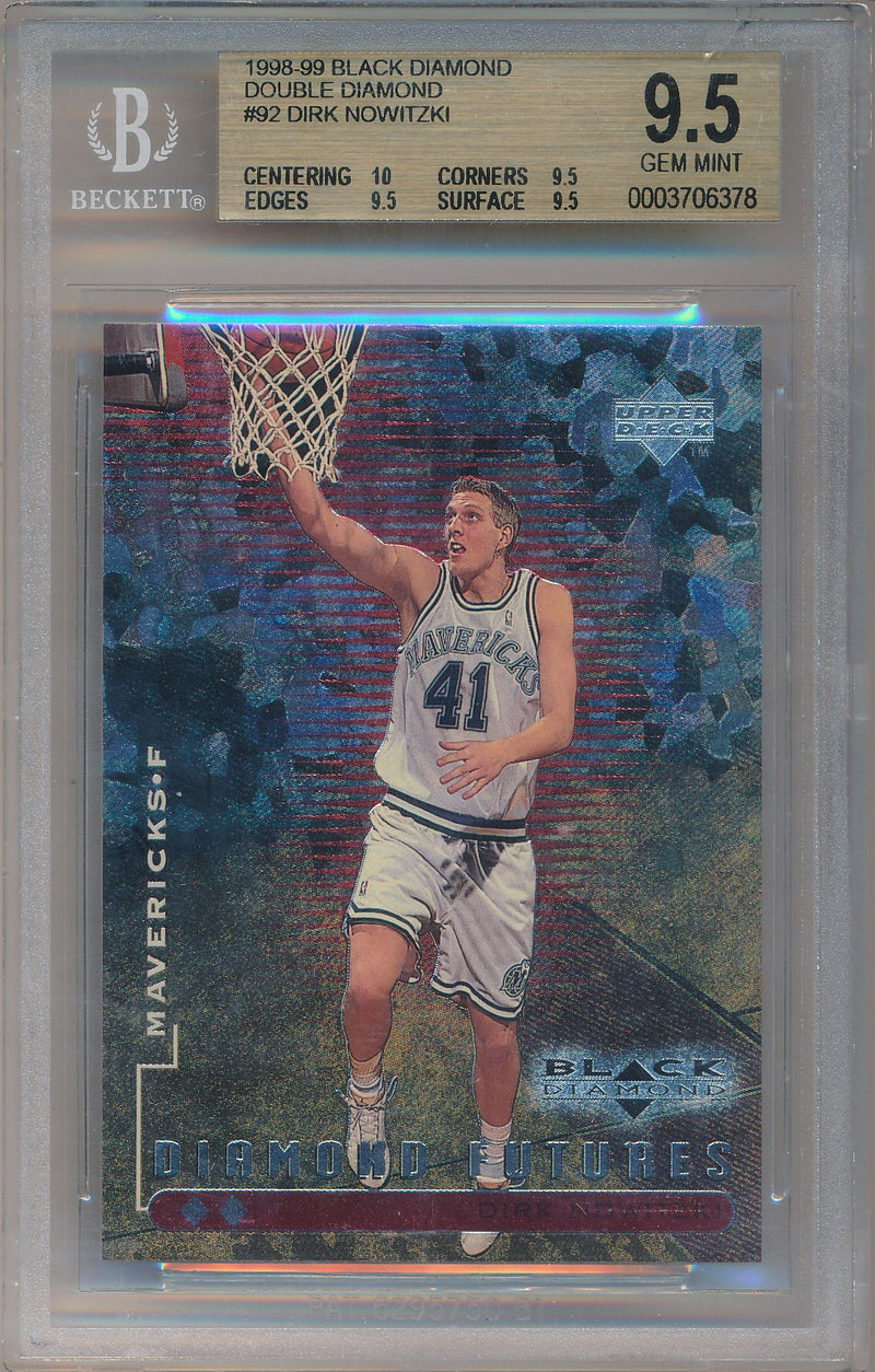 Upper Deck 1998-1999 Black Diamond  Double Diamond #92 Dirk Nowitzki 1097/2500 / BGS Grade 9.5