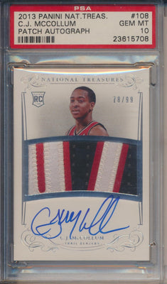 Panini 2013-2014 National Treasures RPA Platinum #108 C.J. McCollum 78/99 / PSA Grade 10