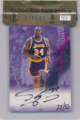 Fleer 1999-2000 Skybox Autographics #0 Shaquille O'neal 23/50 / BGS Grade 8