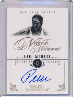 Panini 2010-2011 National Treasures Notable Nicknames  #9 Earl Monroe 11/25