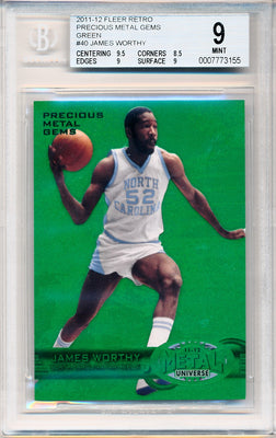 Upper Deck 2011-12 Fleer Retro Precious Metal Gems GREEN #PM-40 James Worthy 10/10 / BGS Grade 9