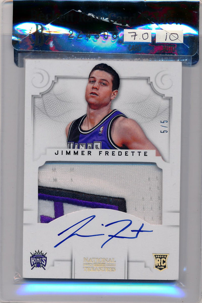 Panini 2012-2013 National Treasures  Gold #109 Jimmer Fredette 5/5 / BGS Grade 7 / Auto Grade 10