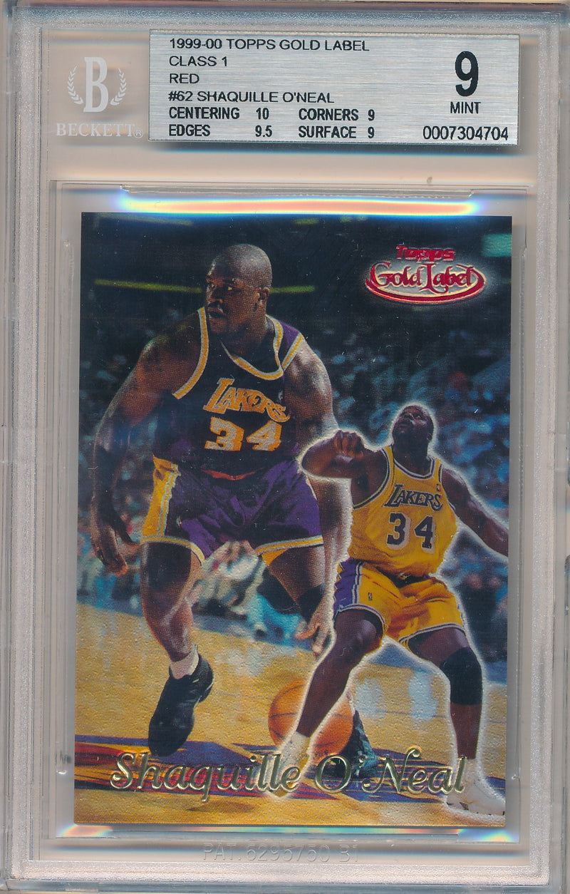 Topps 1999-2000 Gold Label Class 1 Red #62 Shaquille O'neal 5/100 / BGS Grade 9