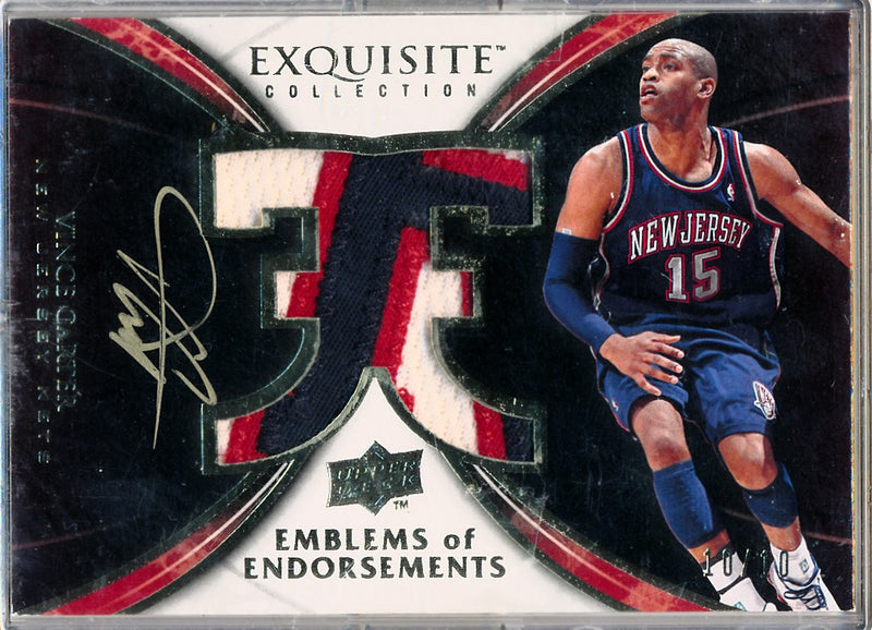 Upper Deck 2008-2009 Exquisite Collection Emblems Of Endorsement #EEVC Vince Carter 10/10