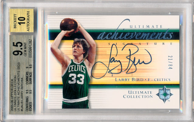 Upper Deck 2005-2006 Ultimate Collection Achievements Sigs #UALB Larry Bird 21/84 / BGS Grade 9.5 / Auto Grade 10