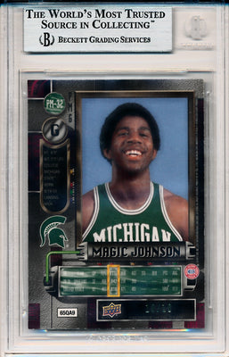 Upper Deck 2011-12 Fleer Retro Precious Metal Gems GREEN #PM-32 Magic Johnson 10/10 / BGS Grade 9