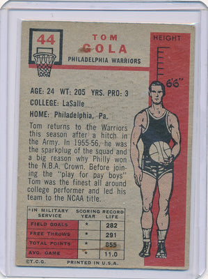 Philadelphia Warriors  #44 Tom Gola