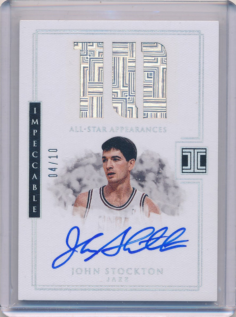 Panini 2017-2018 Impeccable All Star Appearances #IASJST John Stockton 4/10