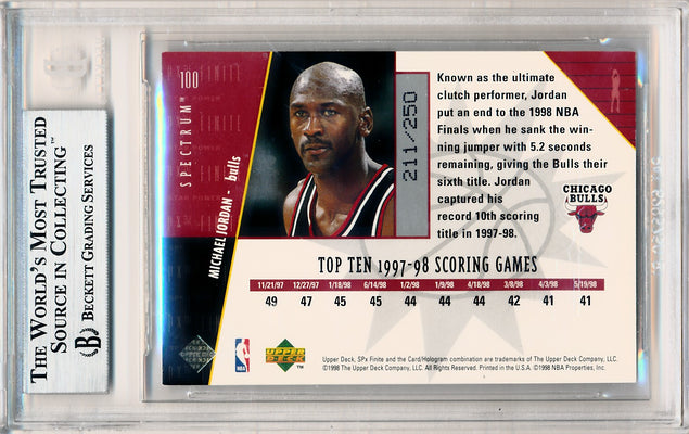 Upper Deck 1998-1999 SPX Finite Spectrum #100 Michael Jordan 211/250 / BGS Grade 8.5