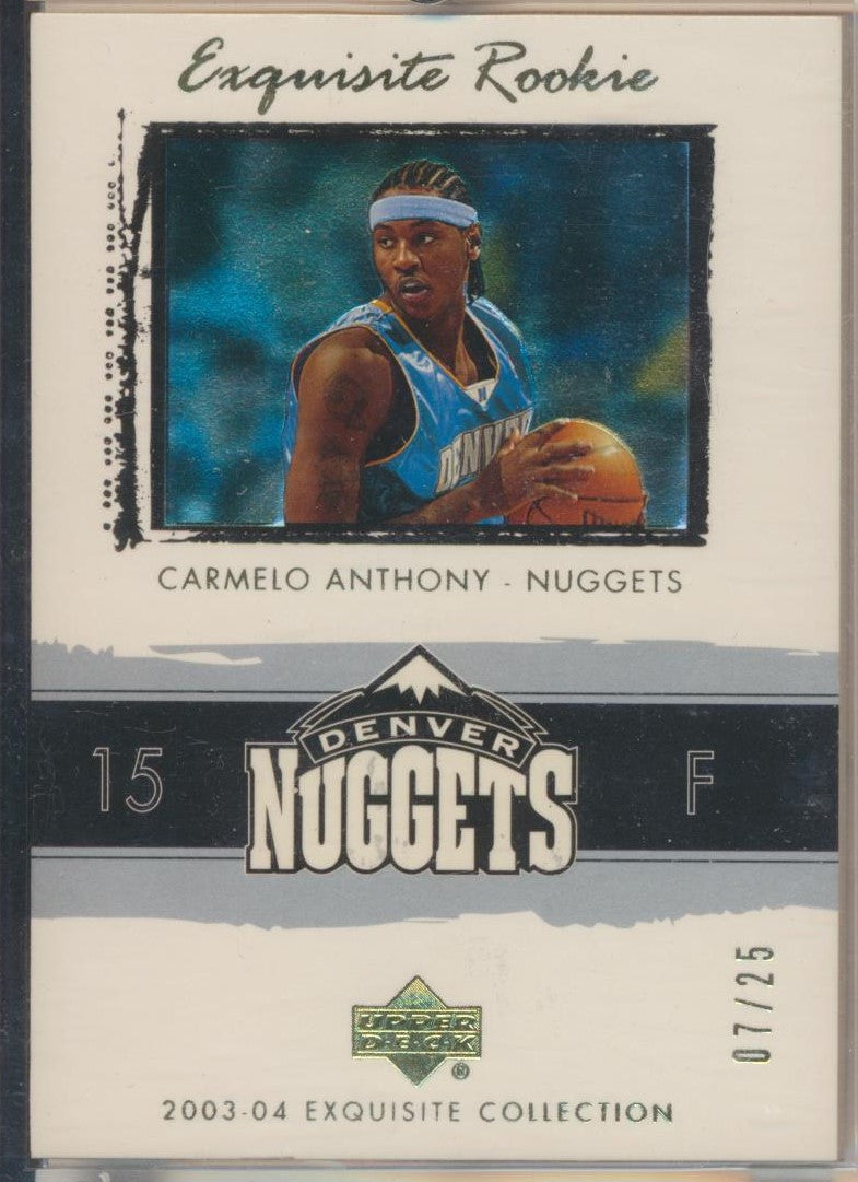 Upper Deck 2003-2004 Exquisite Collection Gold Rookie #76 Carmelo Anthony 7/25