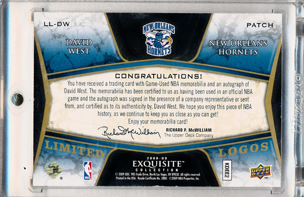 Upper Deck 2008-2009 Exquisite Collection Limited Logos #LLDW David West 24/25