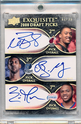 Upper Deck 2007-2008 Exquisite Collection Draft Picks Reservation #DPB Michael Beasley / O.J. Mayo / Eric Gordon 62/99