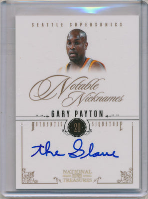 Panini 2010-2011 National Treasures Notable Nicknames  #3 Gary Payton 17/49