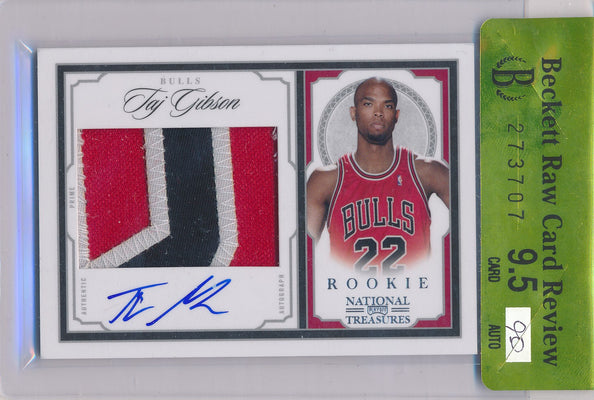 Panini 2009-2010 National Treasures Century Silver #224 Taj Gibson 52/99 / Auto Grade 9