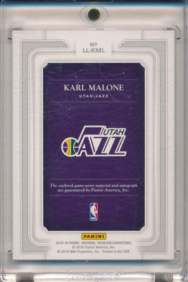 Panini 2015-2016 National Treasures Lasting Legacies #LL-KML Karl Malone 4/10