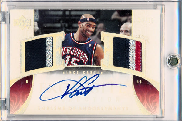 Upper Deck 2005-2006 Exquisite Collection Emblems Of Endorsement #EMVC Vince Carter 15/15