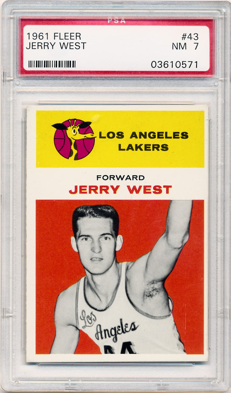 Fleer 1961 Los Angeles Lakers  #43 Jerry West  / PSA Grade 7