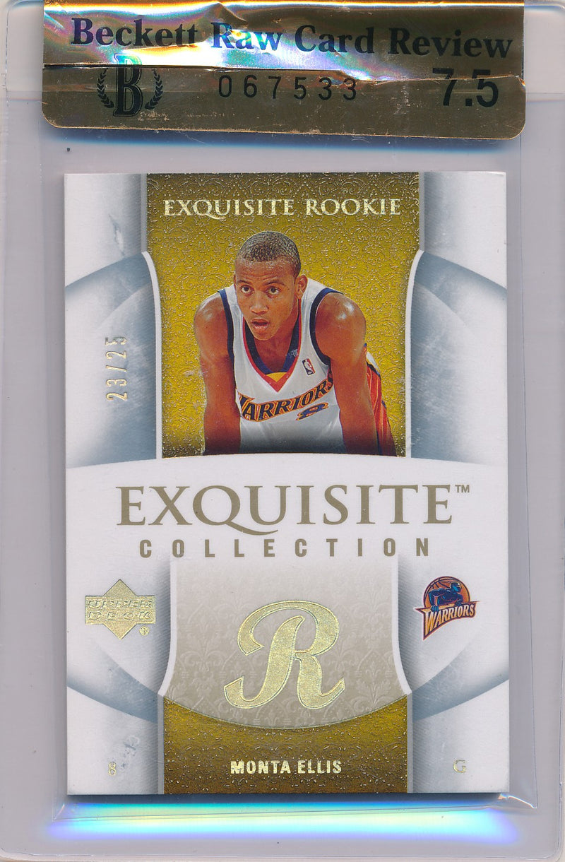 Upper Deck 2006-2007 Exquisite Collection Exquisite Rookie #76 Monta Ellis 23/25 / BGS Grade 7.5