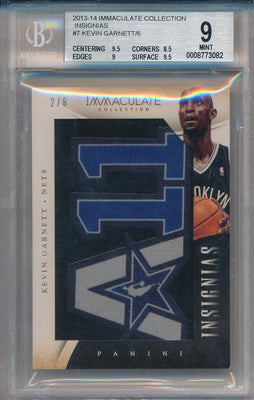 Panini 2013-2014 Immaculate Collection Insignias #7 Kevin Garnett 2/6 / BGS Grade 9