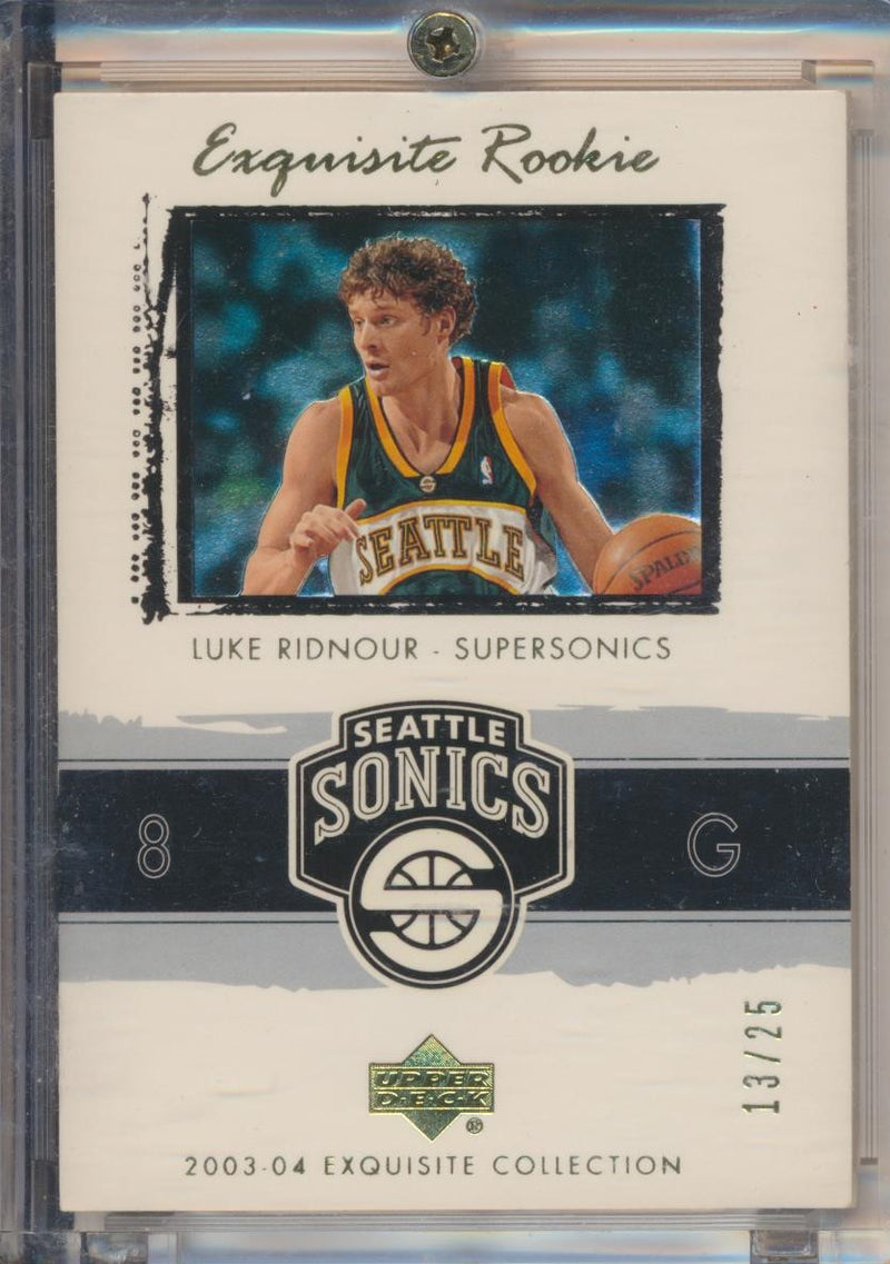 Upper Deck 2003-2004 Exquisite Collection Gold Rookie #68 luke Ridnour 13/25